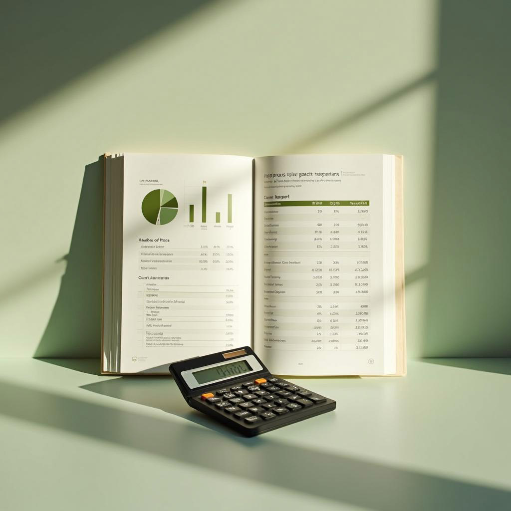 Buchhaltungsgrafik mit einem Taschenrechner